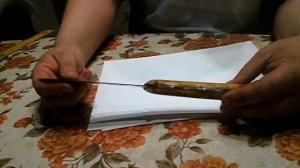 Нож "Осенний" из стали 9ХФ, тест по рогу