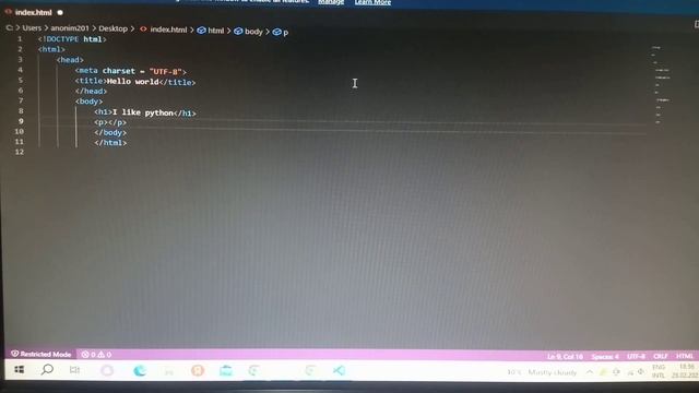 делаем страницу на HTML в Visual Studio code смотреть онлайн