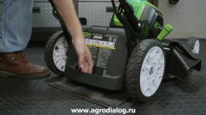 Аккумуляторная газонокосилка Greenworks GD80LM53 – установка мульчирующего комплекта
