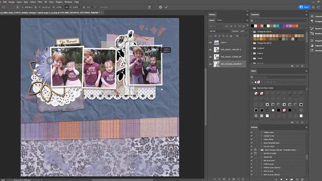 Digital Scrapbooking Photoshop Tutorial: How To Use A Quick Page смотреть онлайн