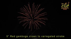 5" Red gamboge crown to variegated strobe