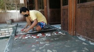 мозаика вся ручная работа из плитки и гранита