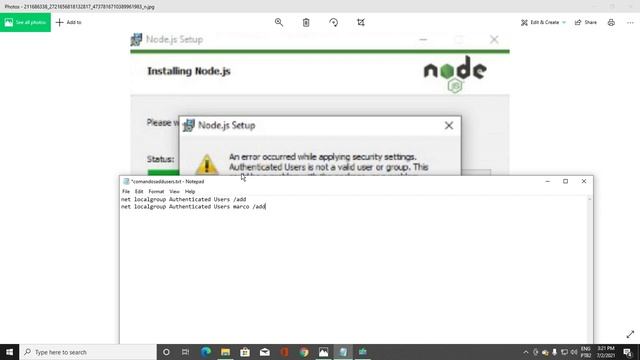 An error occurred while applying security settings. (solução)
