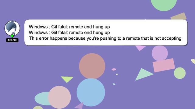 Windows : Git fatal: remote end hung up смотреть онлайн