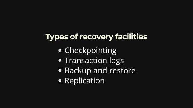 Recovery Facilities
