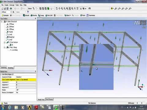 Создание сеток оболочечно стержневых систем в Ansys DesignModeler