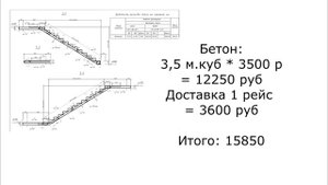 Монолитная лестница. Расчет стоимости.