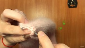 Капор спицами из пуха норки с подкладом / Детский капор с подкладом / Детский капор из пуха норки