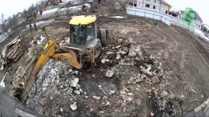 Демонтаж фундамента планировка участка стройка таймлапс за 5мин