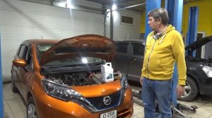 ТО Nissan Note e-POWER. Замена АНТИФРИЗА G11, масла в ДВС и редукторе.