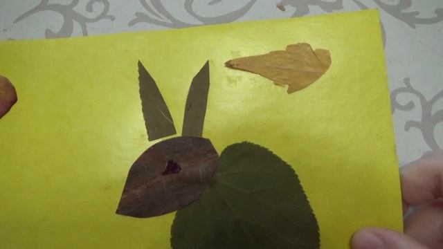 ПРИРОДОВЕДЕНИЕ - аппликация из листьев "ЗАЯЦ и МОРКОВЬ" Поделка из природных материалов смотреть онлайн