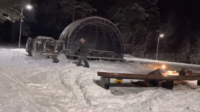 Благоустройство Лесной опушки. Правдинск.16.12.2022 Установка лавочек. От Дежурного.