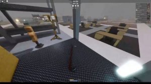 Attempting to pick up the crowbar in Roblox SCP-3008