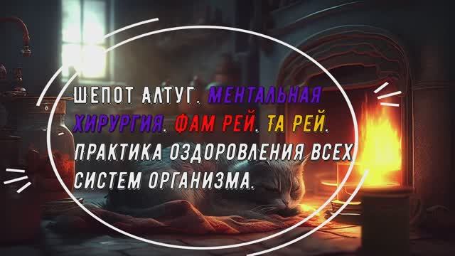 МЕНТАЛЬНАЯ ХИРУРГИЯ с Юлией Алтуг. ШЕПОТ Алтуг. Практика Оздоровления организма перед сном.
Практика