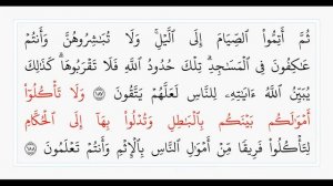 Сура 2, стр. №29, аяты 187-190, Аль-Бакара. Учебное чтение Корана.