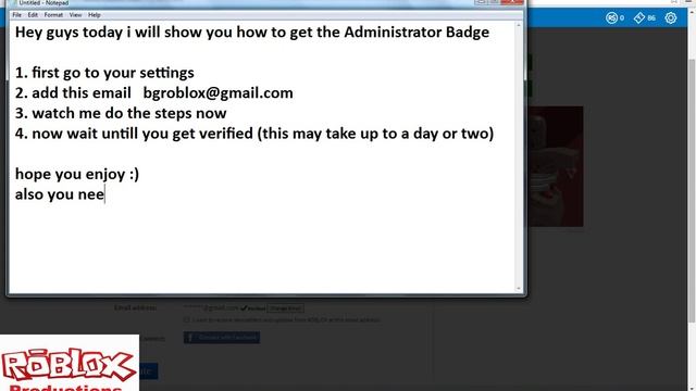 ROBLOX: How to get the Administrator Badge 2015! NEW EMAIL READ DESCRIPTION смотреть онлайн