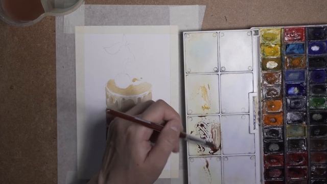 Шоколадное пирожное акварельный скетч смотреть онлайн