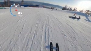 Шерегеш. Сектор  Б. 2022.Часть трассы Мустага. Запад учебная средняя #шерегеш #headkore105