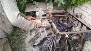 Резка кирпича самодельным станком