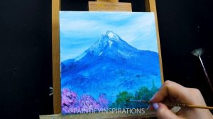 Простое руководство по пейзажной акриловой живописи Easy Satisfying ASMR