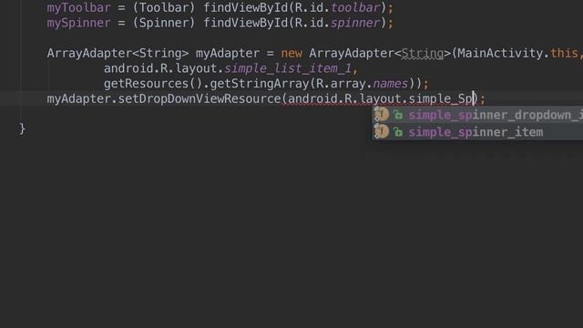 Android Spinner Toolbar Tutorial