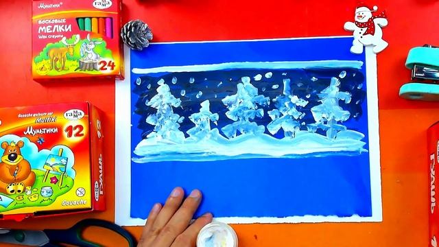 Рисуем красками и делаем поделку на Новый год смотреть онлайн