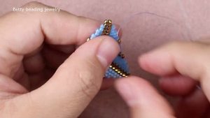 Серьги - Triangle beaded earring with bicon beads .beading tutorials