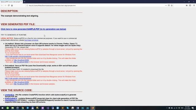 PDF Generator SDK for JavaScript - JavaScript - Text Align