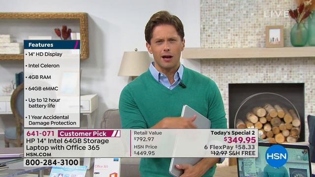 HP 14" 4GB RAM, 64GB eMMC Laptop with Microsoft Office 3... смотреть онлайн