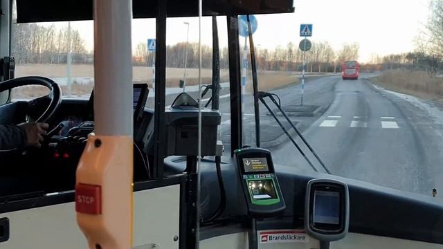 Sweden Stockholm, Bus 583 ride from Märsta to Arlanda Airport, Buss Märsta mot Arlanda flygplats