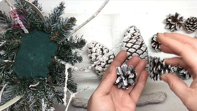 Зимняя корзинка Праздничный декор Новогодняя флористика смотреть онлайн