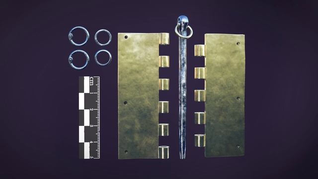 The belt-like object from Vimose (hinge & rings) - a digital reconstruction - video