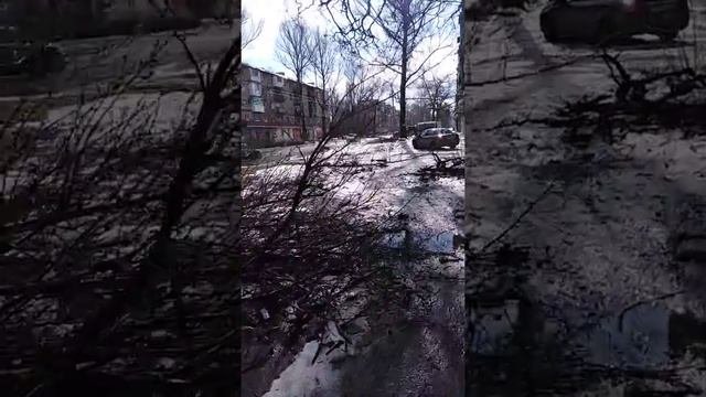 Последствия сильного ветра 24-25 февраля 2020 года в г. Макеевка, ДНР.