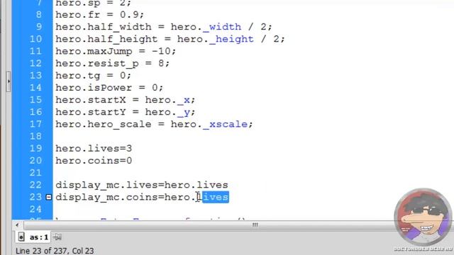 Видео Уроки Flash. Платформер. Интерфейс