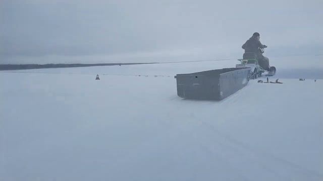 сани снегоходные из пнд. Покатушки.