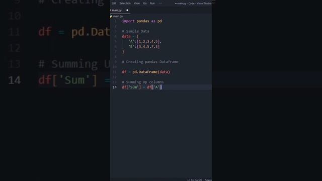 I Create Pandas Dataframe and sum it up with pandas in 4sec using Python | #python #pandas #coding