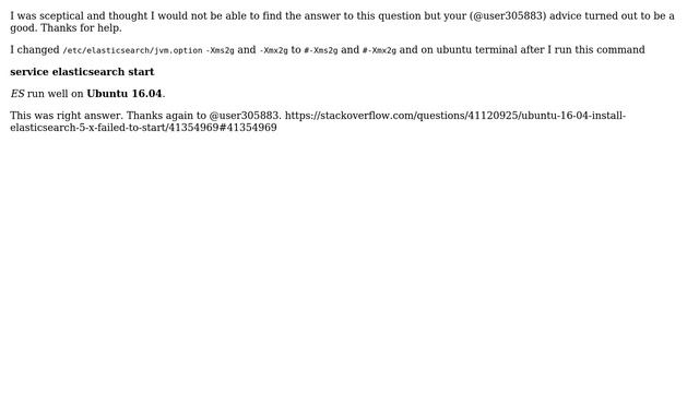 Ubuntu 16.04 install ElasticSearch 5.x, failed to start (4 Solutions!!) смотреть онлайн