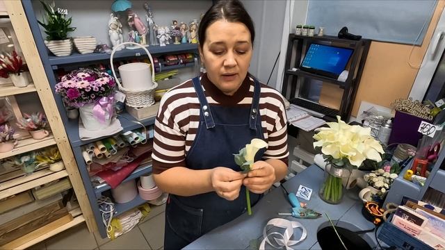 ?Свадебный букет из белых калл | Мастер-класс