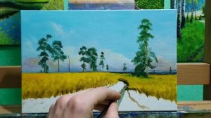 Пишем картину по мотивам И.Шишкина "Рожь" Как нарисовать поле рожь пшеницу art