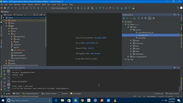 Generate SHA1 Key with Android Studio | Android Studio | Tool смотреть онлайн