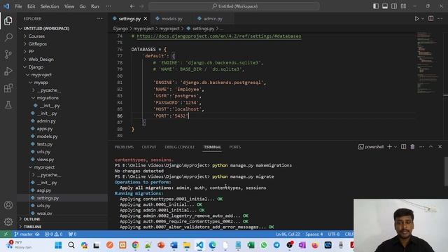 #8 | Create Table in PostgreSQL Using Django | Python Django Tutorial for Beginners | Full Stack
