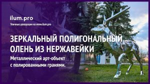 Нержавеющий полигональный олень с зеркальными гранями / Айлюм Про