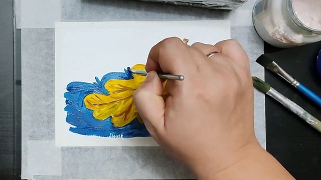 Рисуем гуашью листья дуба. смотреть онлайн