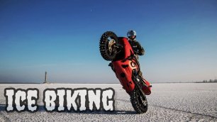 STREETBIKE ON ICE | Stunt riding on a frozen lake