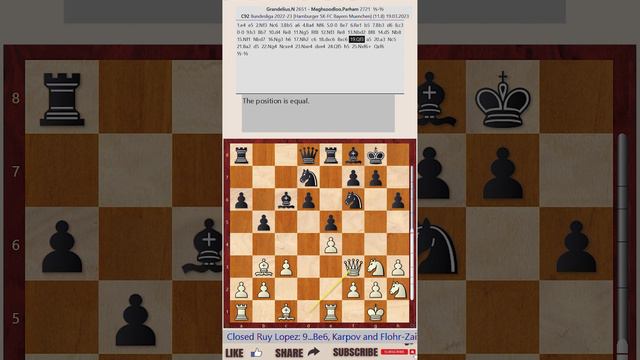 Chess Bundesliga 2022-2023 - Round: 11.8 || Nils Grandelius vs Parham Maghsoodloo - March 19, 2023