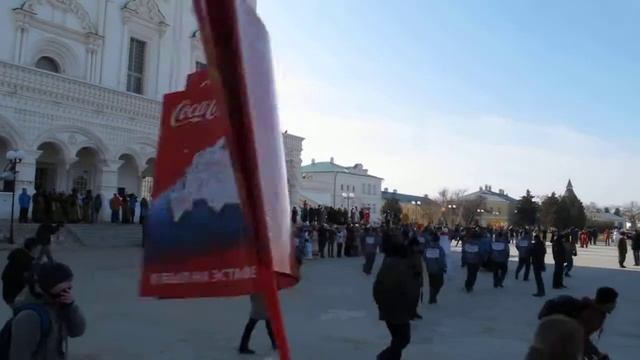 Олимпийский огонь в Астраханском кремле. смотреть онлайн