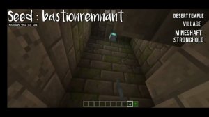 Mcpe +1.16 seed : StrongHold and diamond at spawn ! Ruined portal and more ! Minecraft 1.16 Seed