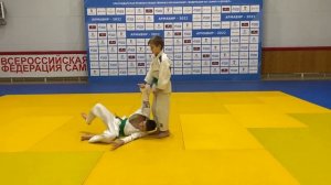 Дзюдо. Техника 4 кю (оранжевый пояс). Бареев Тимур - Плешнев Максим (Армавир)
