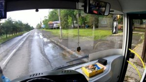 Pov drive bus. Работа на автобусе в выходной день. Небольшой конфликт на дороге.