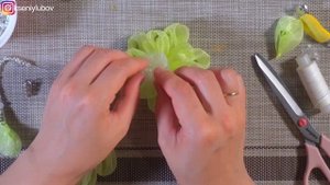 Самые Летние и легкие цветы цветочки с подвеской из ленты Органза МК DIY kanzashi